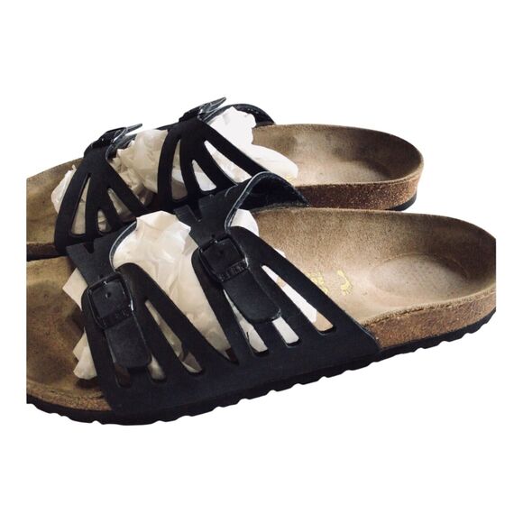 Black BIRKENSTOCK Granada Adjustable Buckle Slip On Sandal Sz 41 10 - Picture 2 of 11